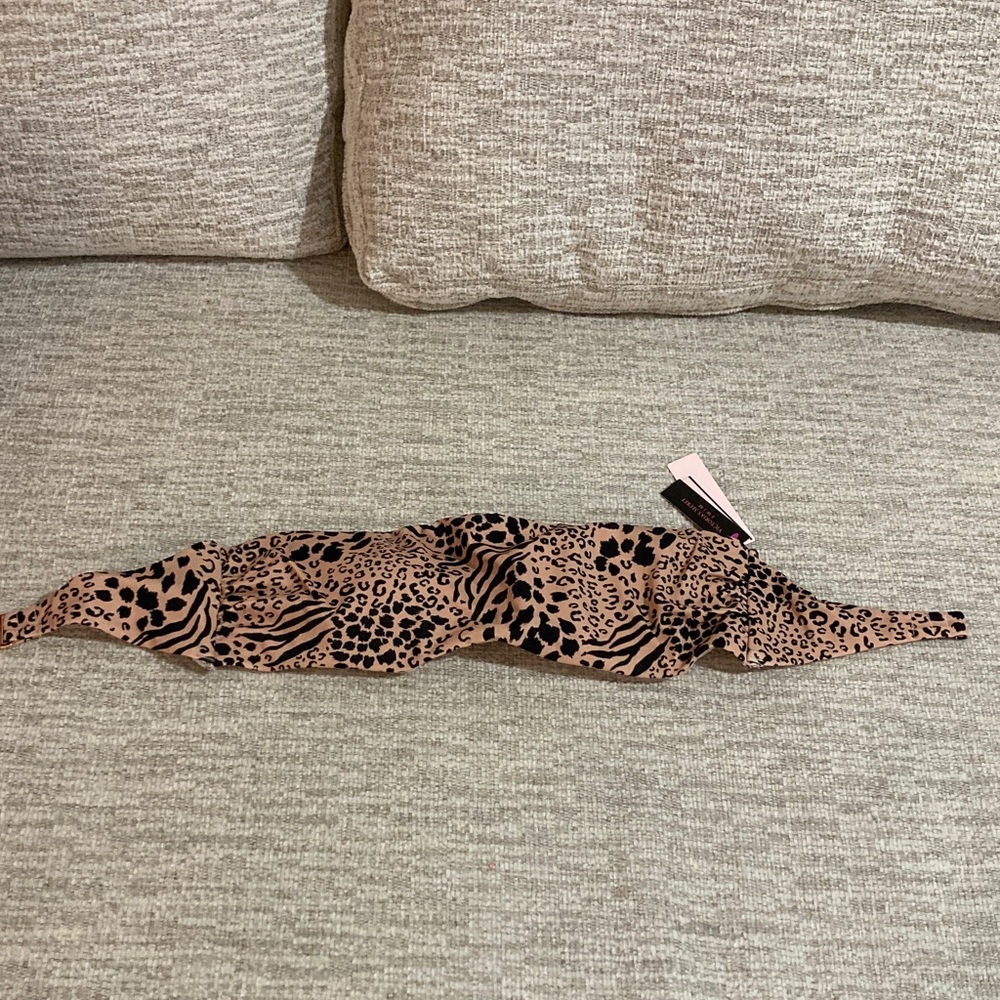 Victoria's Secret Leopard Print Bikini Top - Black and Tan small
